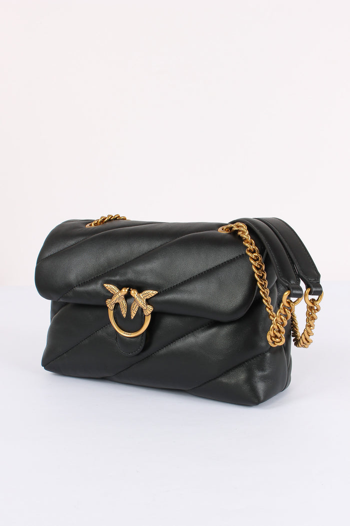 Tracolla Ove Puff Classic Small Nero/antique Gold-4