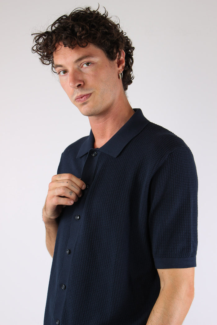Polo M/m Lavorata Blu-7