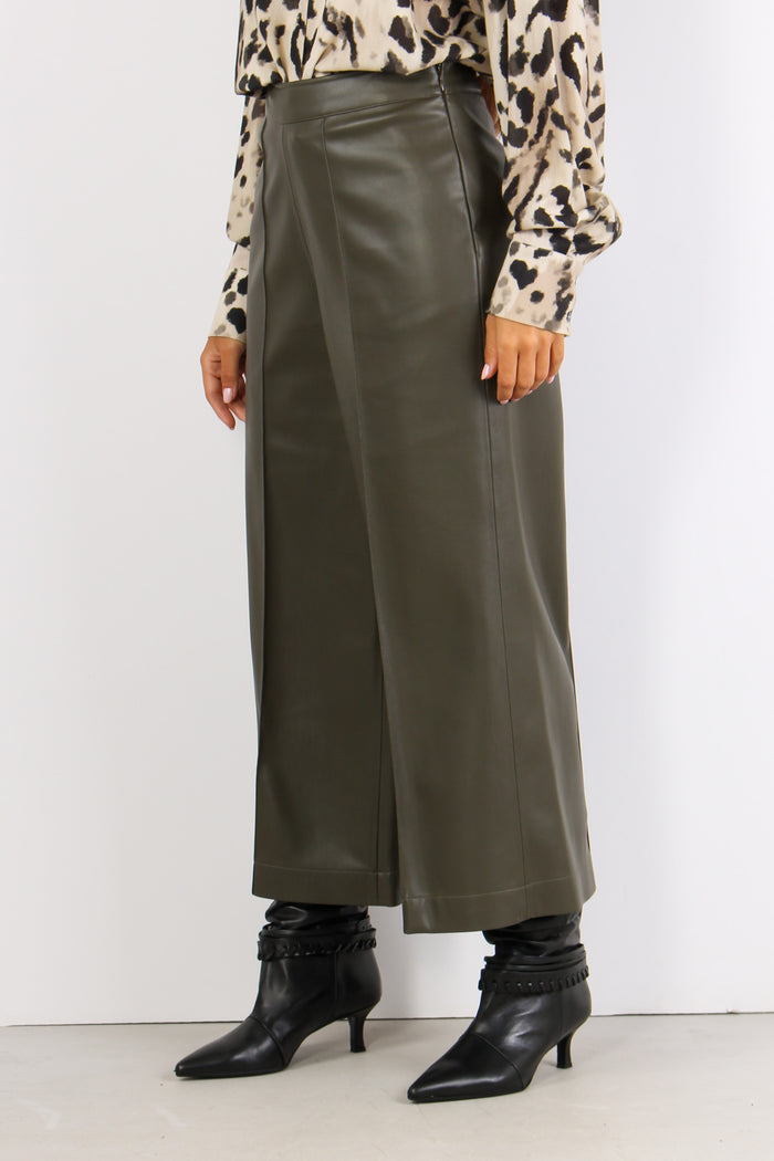 Pantalone Cropped Inserto Ecop Military Green-3