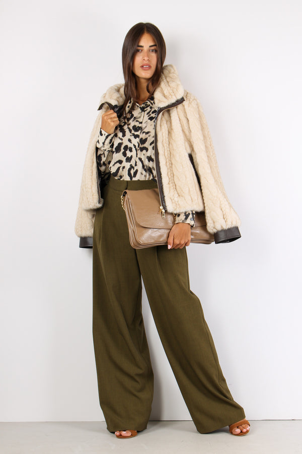 Pantalone Flanella Pences Military Green