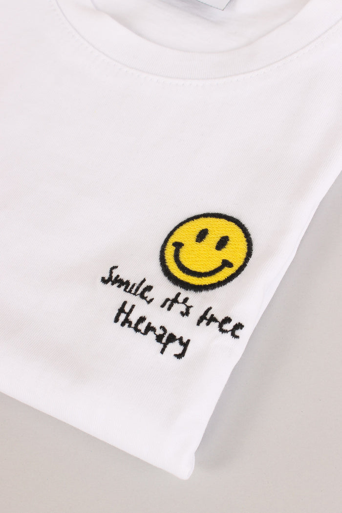 T-shirt Ricamo Smile White-5
