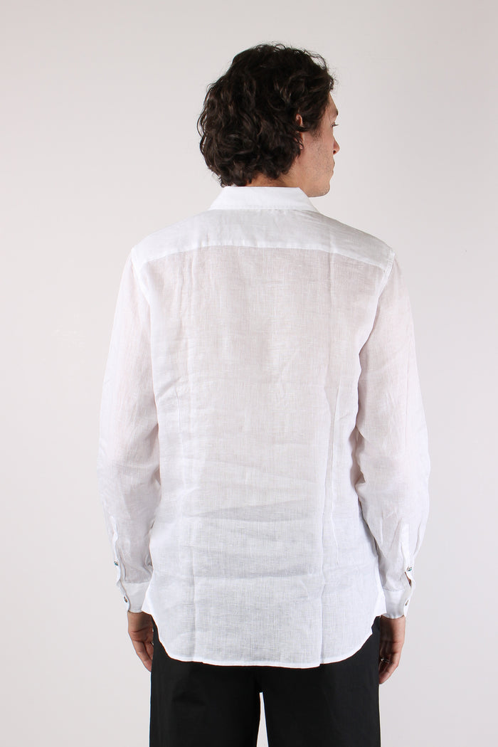 Camicia Lino Colletto Bianco-5