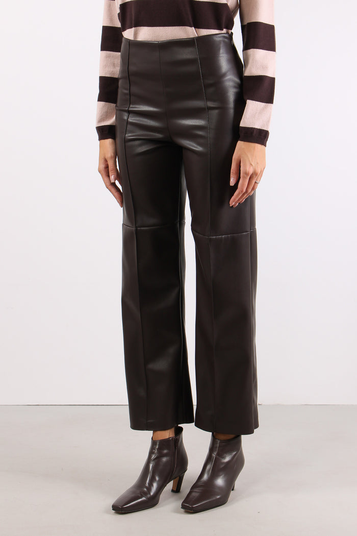 Pantalone Ecopelle Cuciture Moro-3
