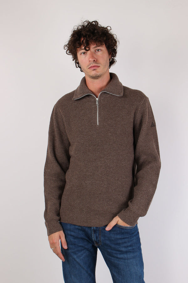 Mezza Zip Costa Inglese Tortora