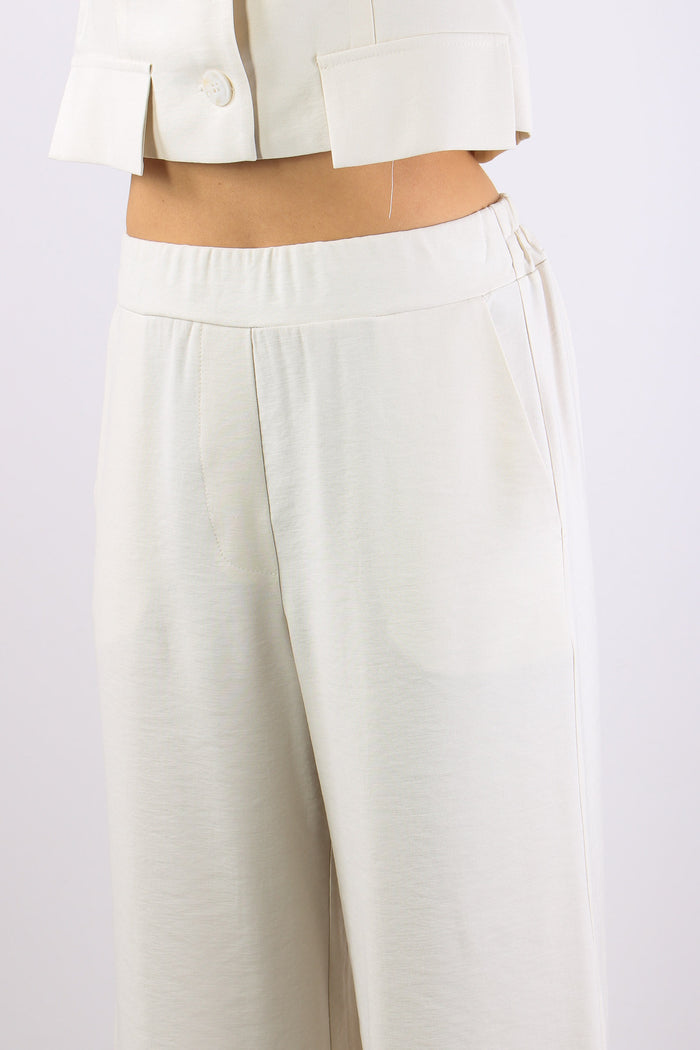 Pantalone Palazzo Misto Viscos Panna-6