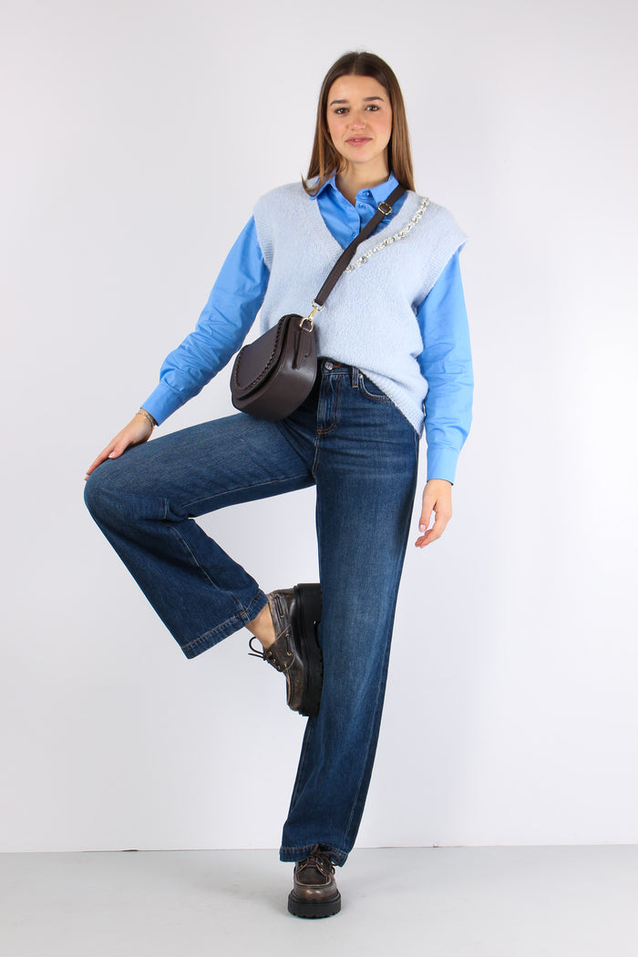 Gilet Profilo Gioiello Misto A Azzurro-5