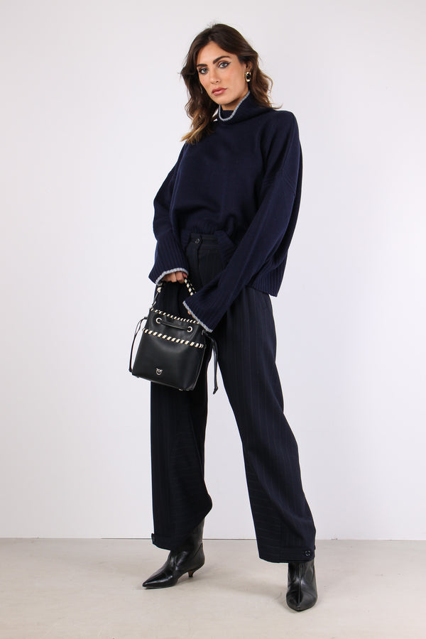 Falkland Collo Alto Misto Cach Blu Scurissimo