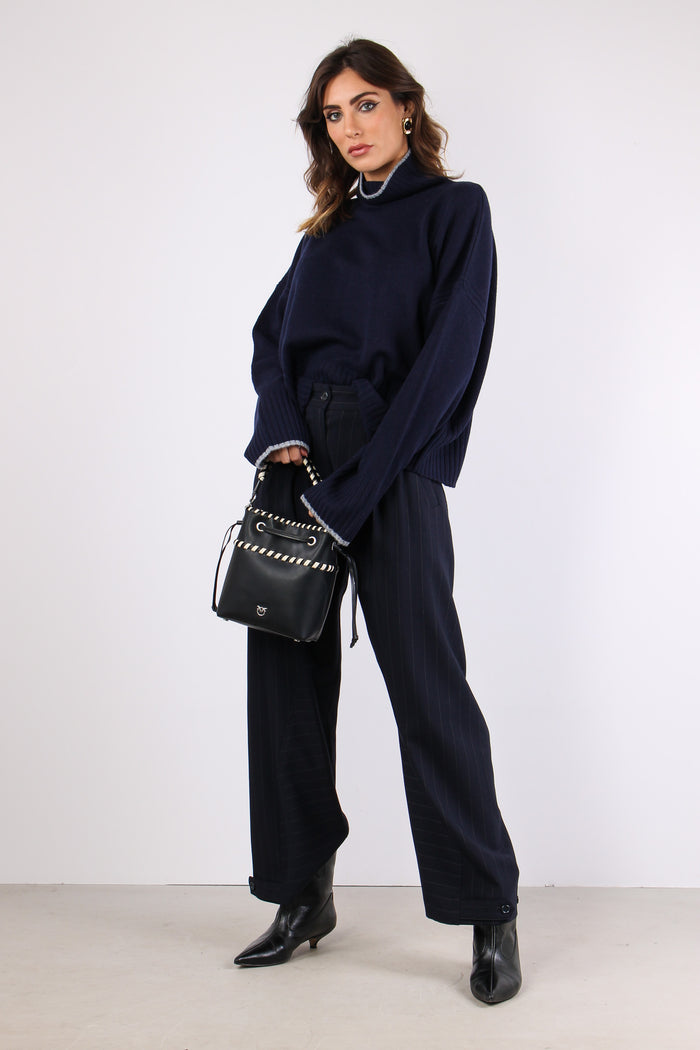 Falkland Collo Alto Misto Cach Blu Scurissimo