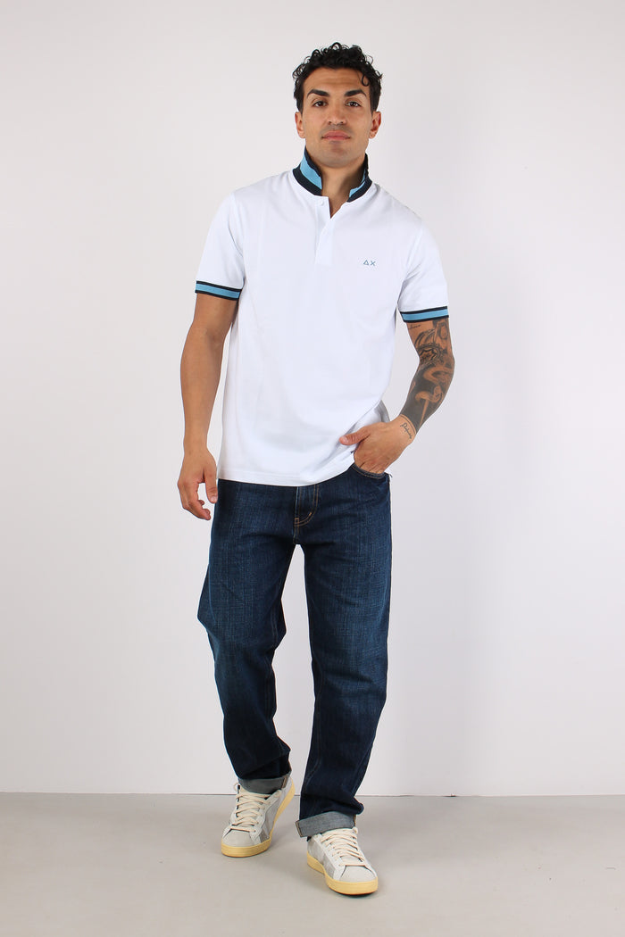 Polo Collo Bicolor Bianco