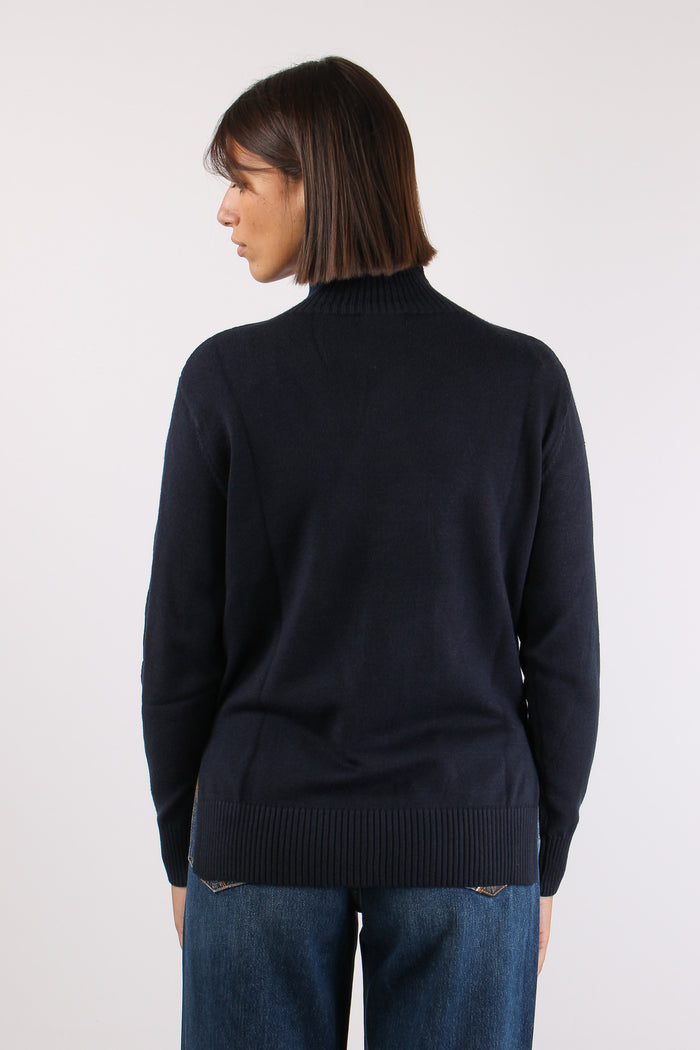 Maglia Viscosa Treccia Blu-5