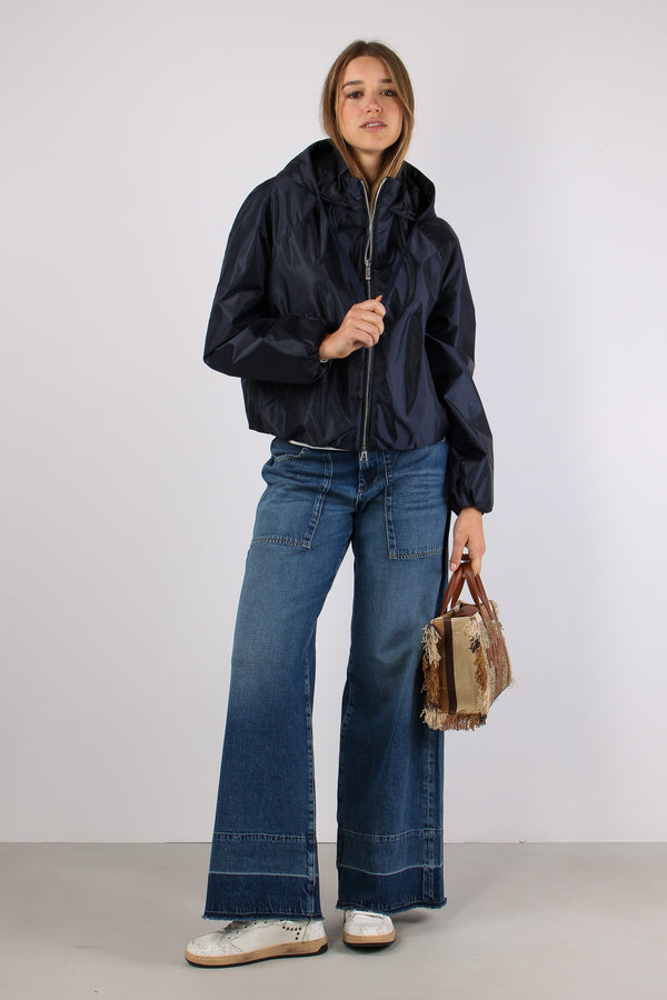 Giubbotto Corto Over Nylon Blue-2