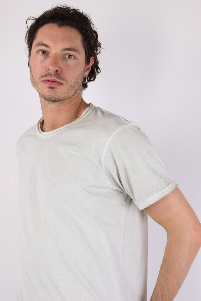 T-shirt Cotone Taglio Vivo Grey Faded-5