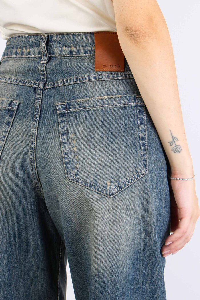 Denim Palazzo Lavaggio Te Blu Denim-10