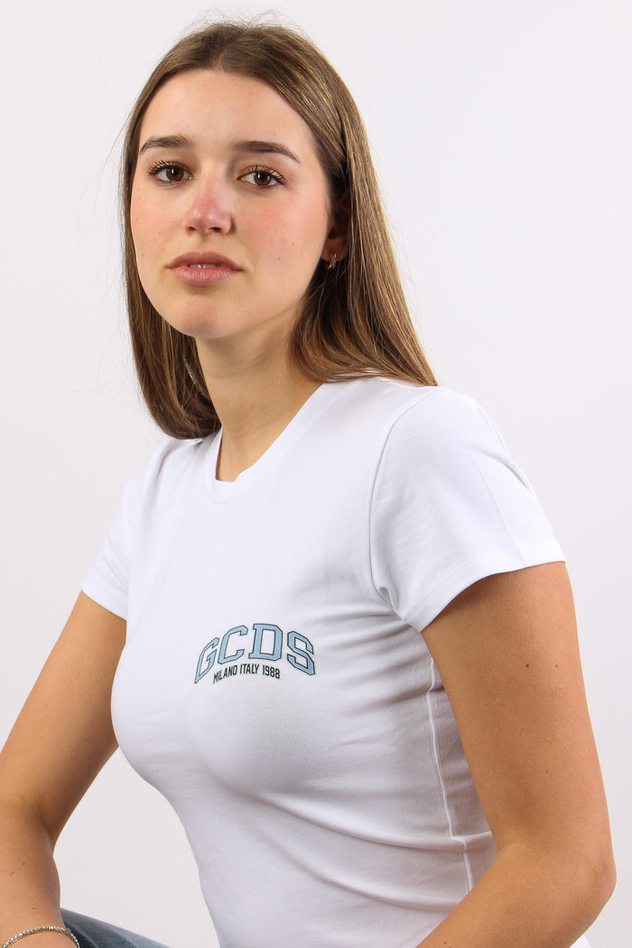 T-shirt Logo Laterale Optic White-12
