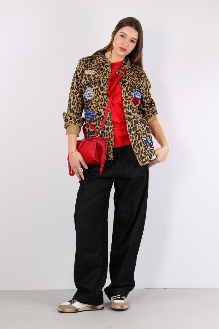 Giacca Over Fantasia Patch Leopard-8