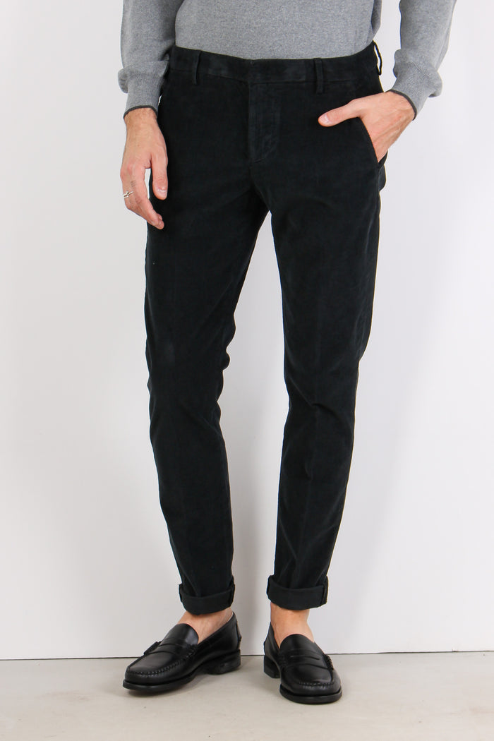 Gaubert Pantalone Velluto Mill Nero-2