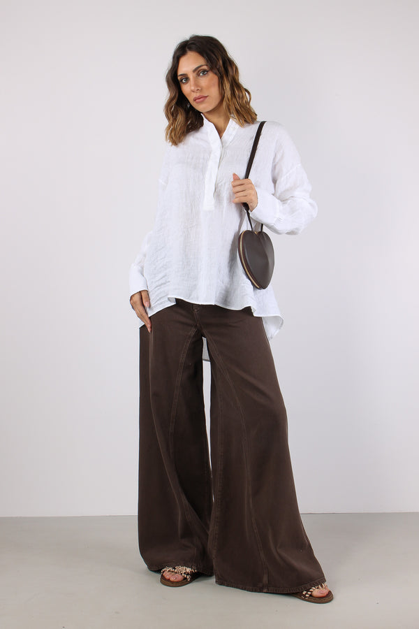 Camicia Lino Coreana Naturale