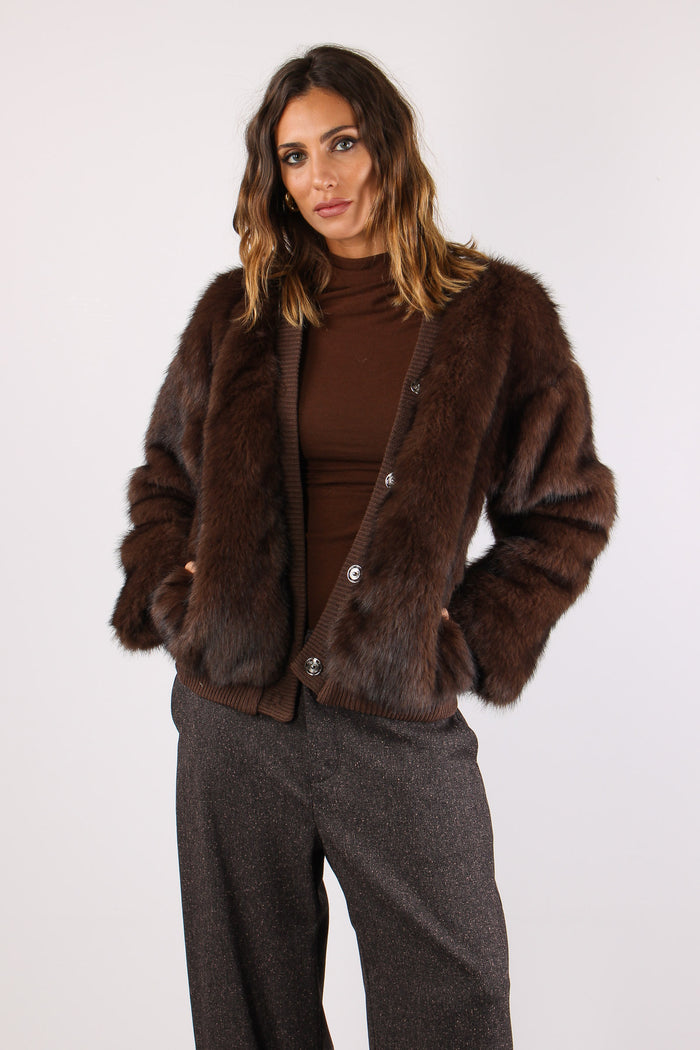 Bomber Pelliccia Moro-4