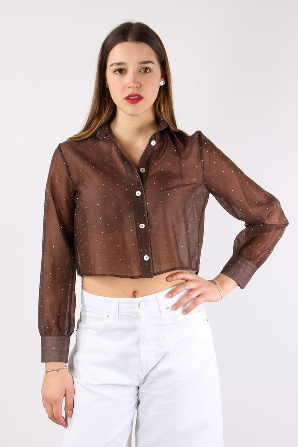 Camicia Corta Mussola Strass Moro-2