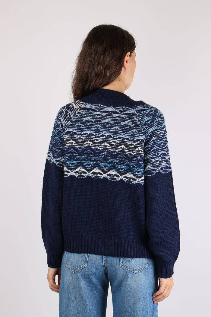 Cardigan Norvegese Evening Blue-5