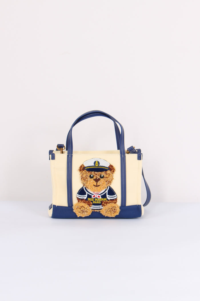 Shopping Mini Canvas Orso Bicolor Blue
