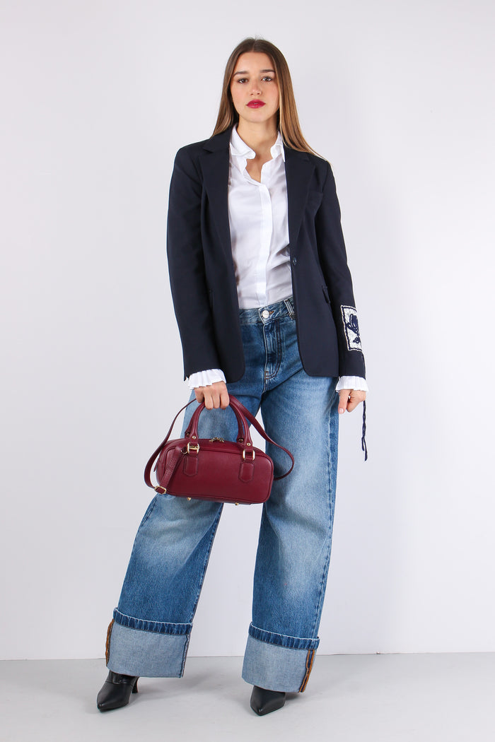 Giacca Patch Pizzo Blu