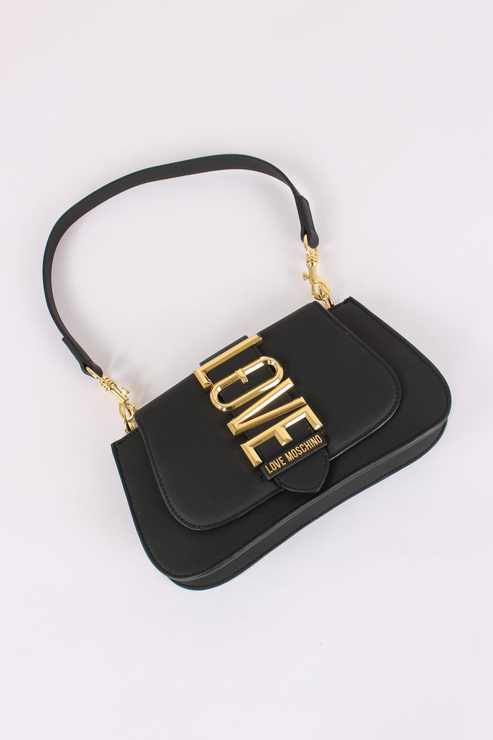 Pochette Fibbia Maxi Logo Nero-6