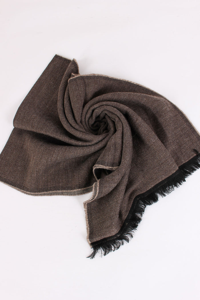 Sciarpa Double Castagno/beige-3