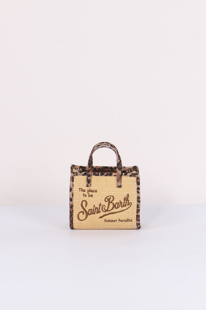 Vivian Mini Paglia Profilo Contrasto Beige/leopard