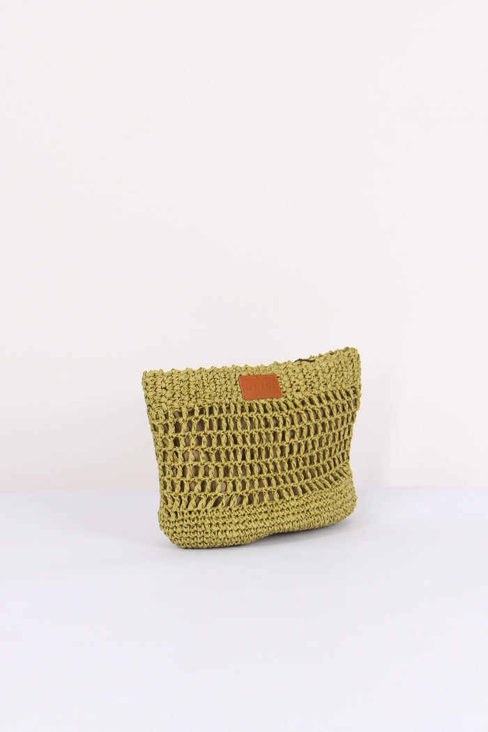 Maxi Pochette Rafia Verde-6