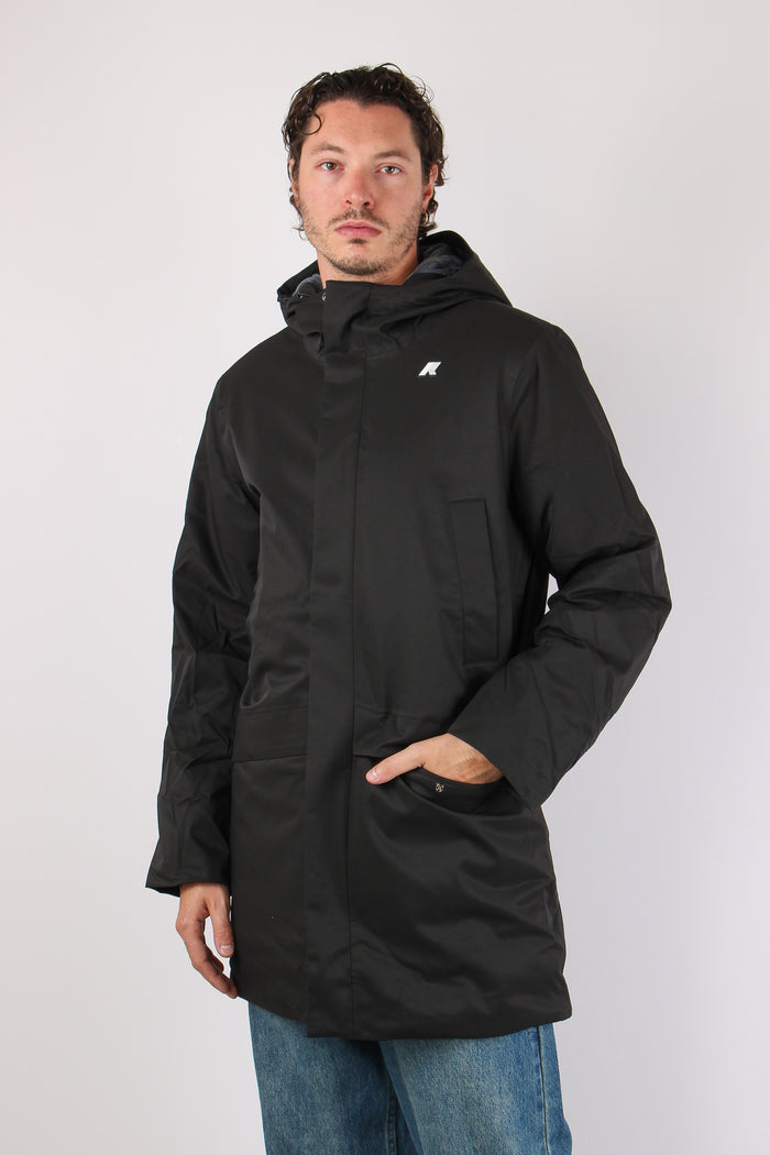Giubbotto Lungo Inserto Marmotta Black/ P-blue-2
