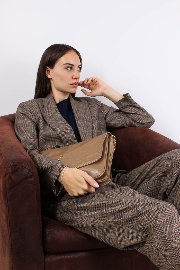 Giacca Galles Bottoni Pelle Kaki/fango-6