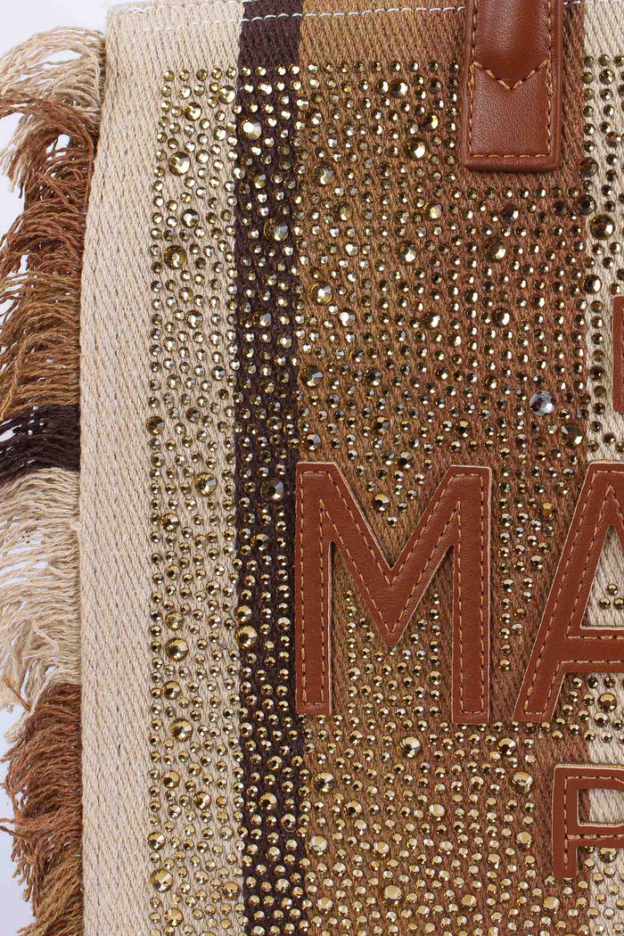 Shopping Strass Stripes Brown-6