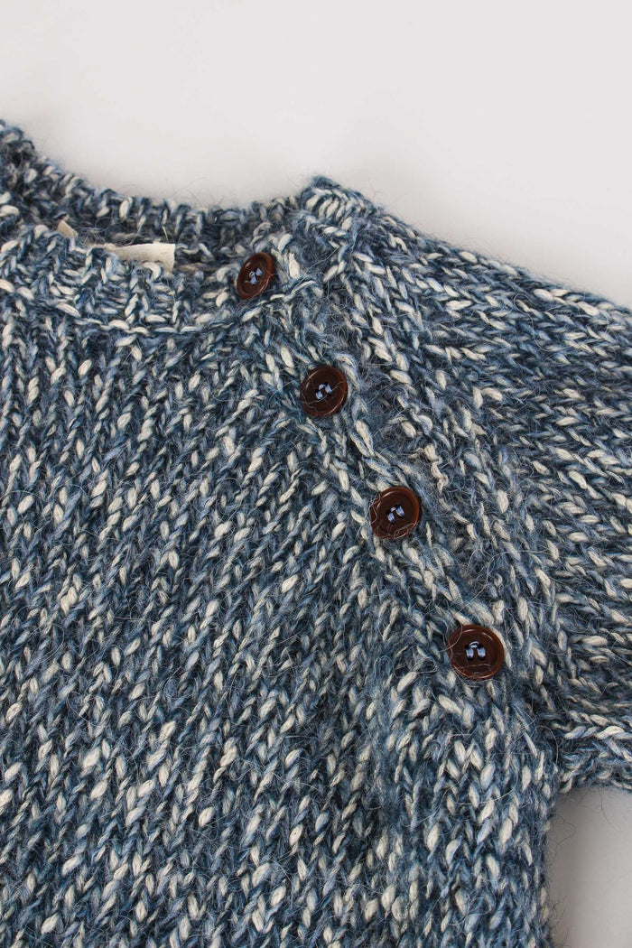 Giubbotto Melange Bottoni Lato Blu Provenza-3