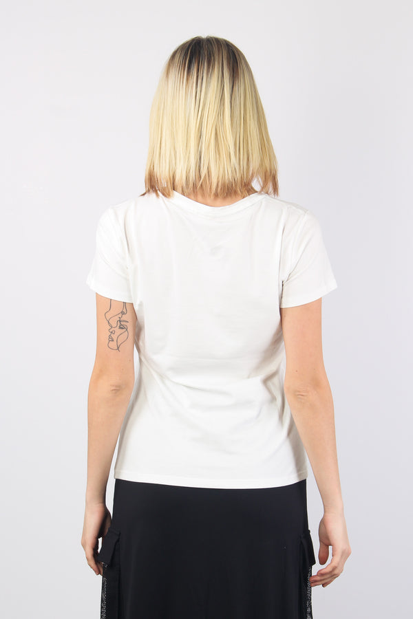 T-shirt Logo Glitter Ivory/shine-2