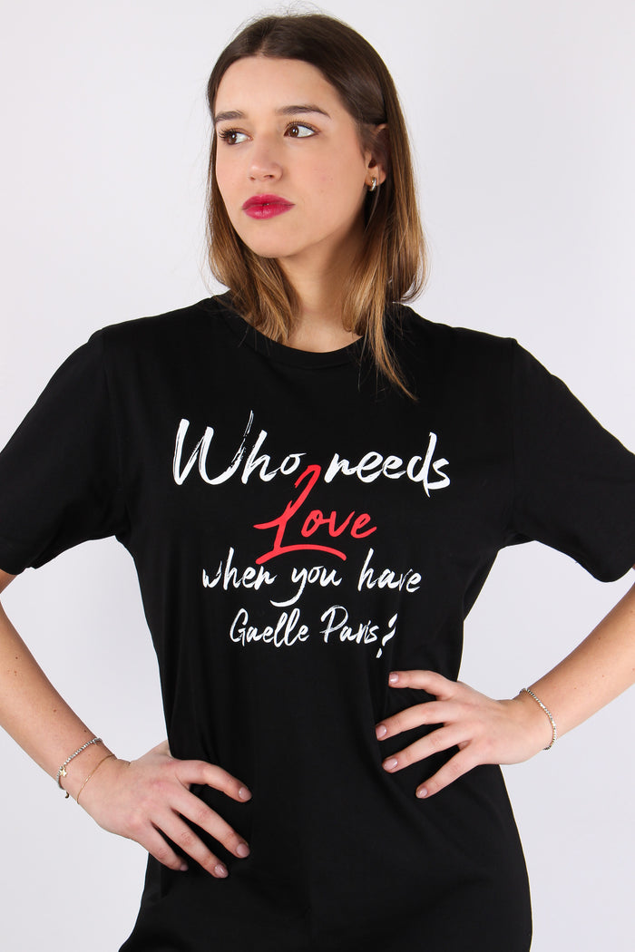 Abito Lungo Cotone Love Nero-7