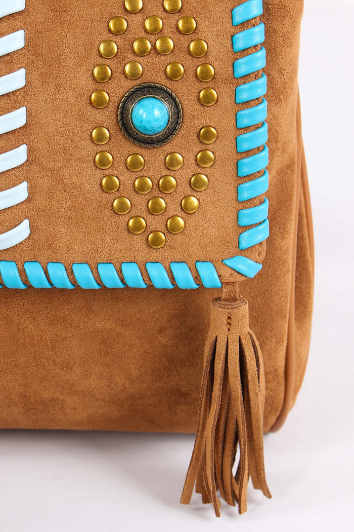 Tracolla  Suede Etnica Suede Cognac-8