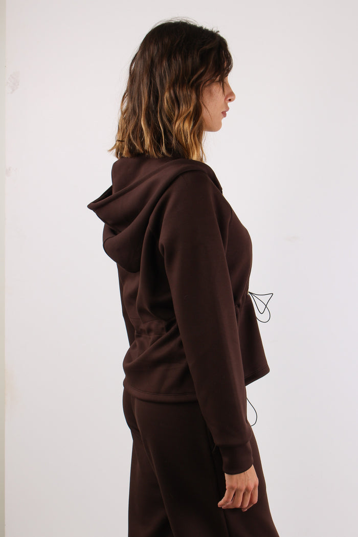 Felpa Zip Coulisse Modal Moro-6