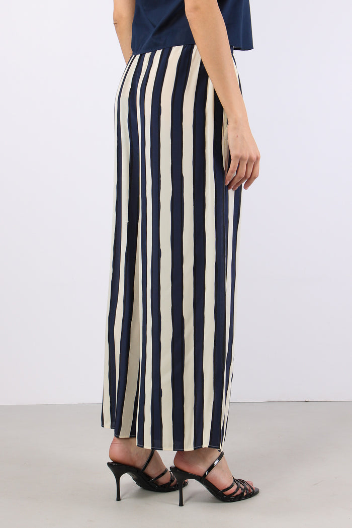 Nirvana Pantalone Cropped Riga Blu/bianco-5
