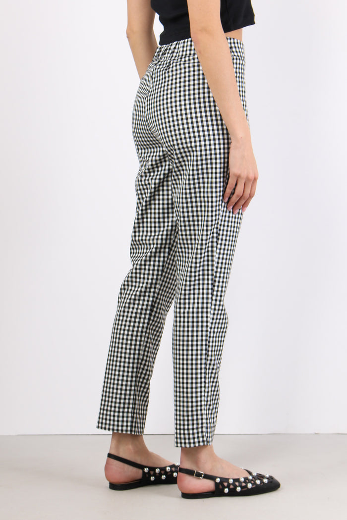 Pantalone Sigaretta Vichy Bianco/nero-5
