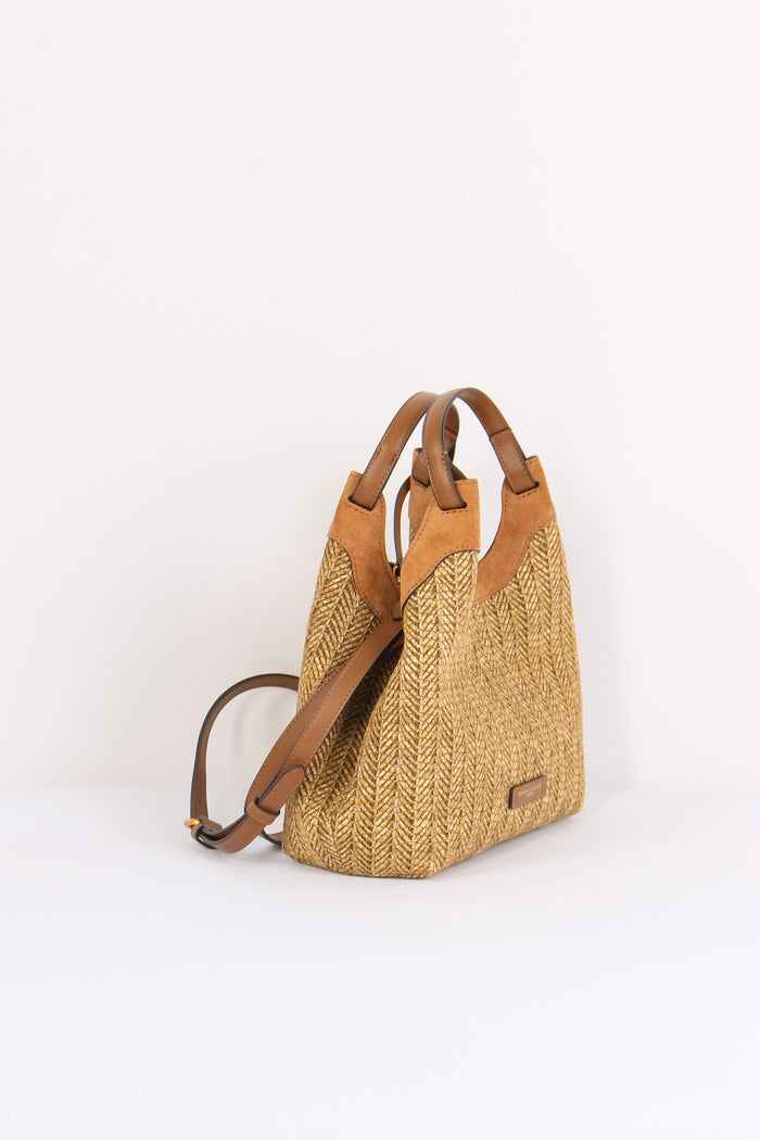 Dua Shopping Paglia Inserto Camoscio Cookie-6