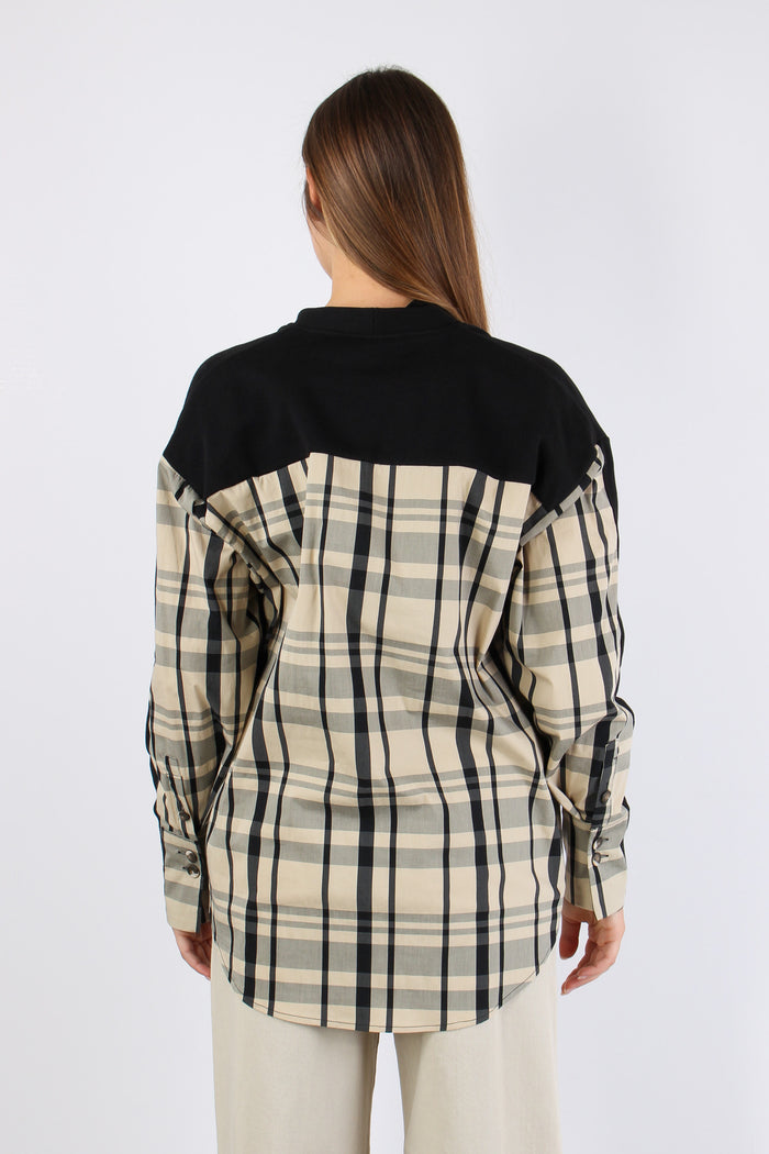 Cardigan Inserto Check Black/vanilla-5