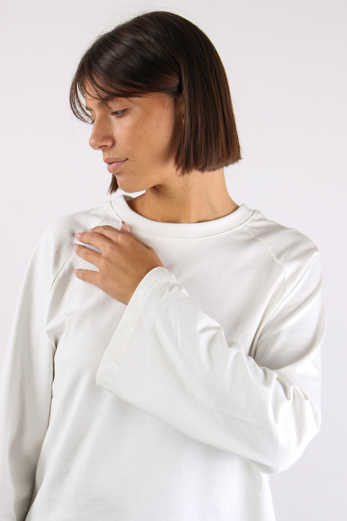 T-shirt Cotone Manica Svasata Panna-6