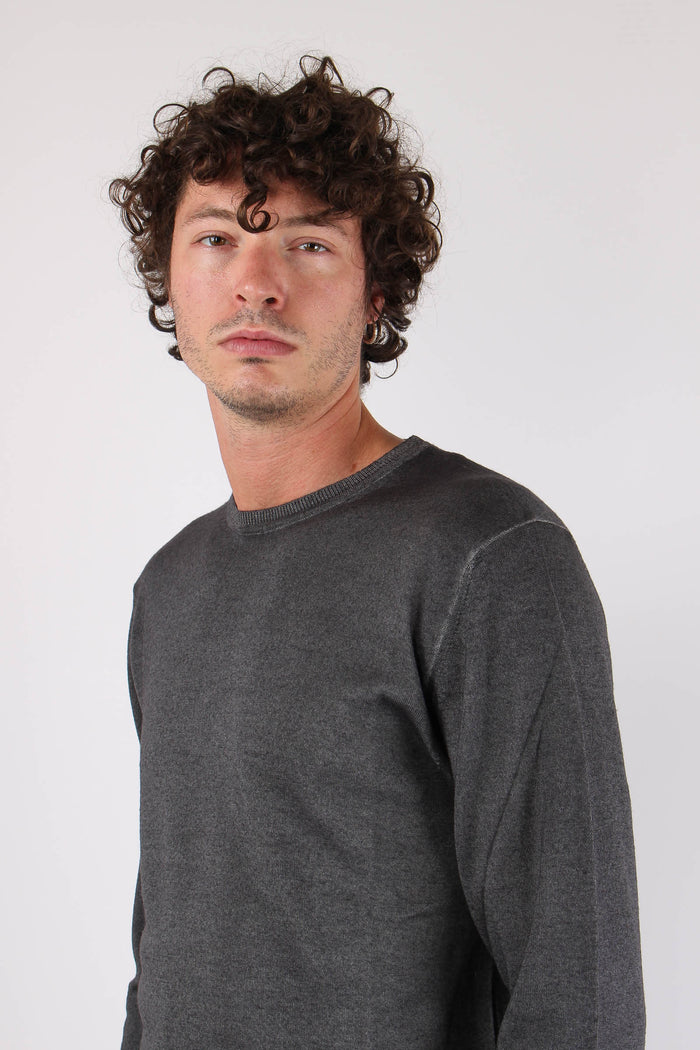 Maglia Girocollo Vintage Lana Merinos Antracite-7