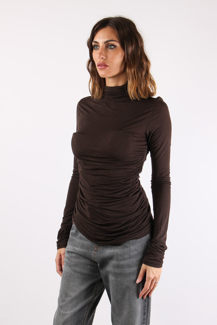 T-shirt Collo Alto Leggera Potting Soil-4