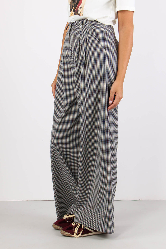 Pantalone Doppia Pences Micro Blu/bordeuax-5