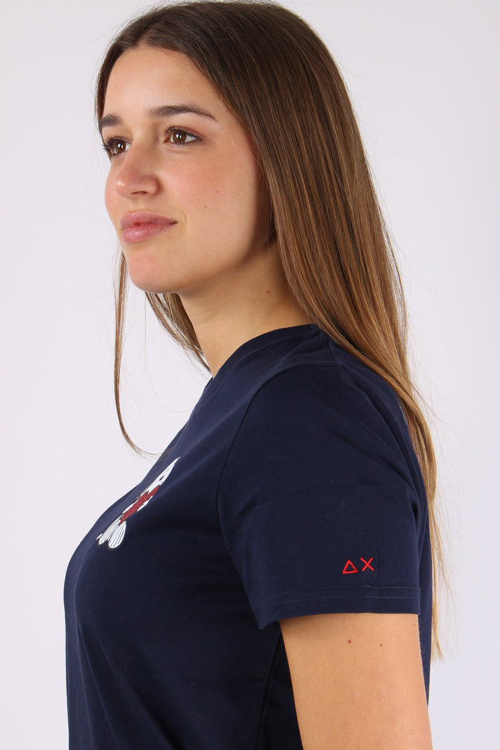 T-shirt Stampa Laterale Navy Blue-7