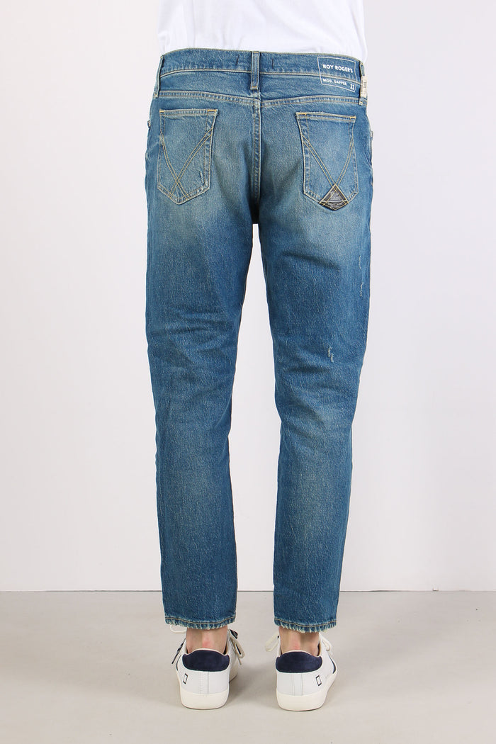 Denim Relaxed Tapared Fit Denim Medio-4