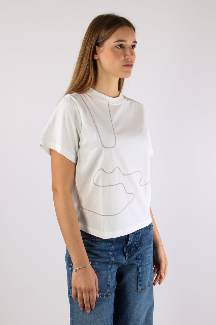 T-shirt Ricamo Organza Off White-7