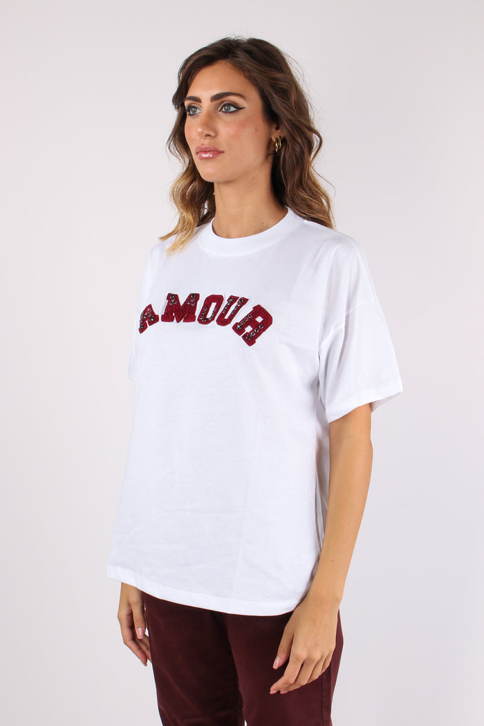 T-shirt Patch Amour Bianco-4
